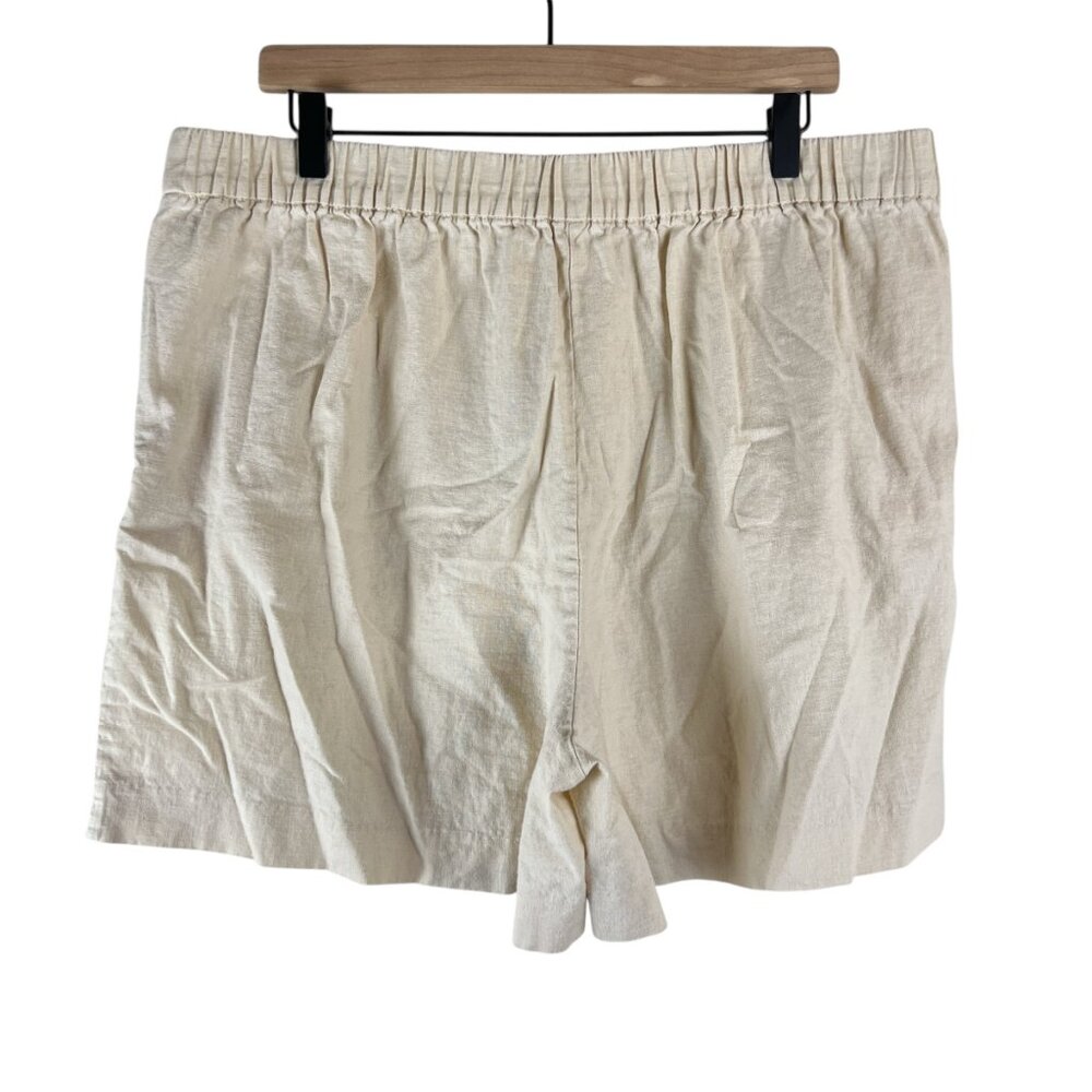 J. Crew Factory Cream Elastic Back Linen Blend Pl… - image 6